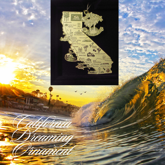 California Dreaming Brass Ornament City State Landmarks - Picture 2 of 13
